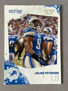 Julian Peterson 2010 partitura prueba de artista #97 17/32 Detroit Lions SP paralelo - Imagen 1 de 3