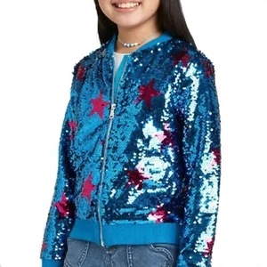 JoJo Siwa Girl's Blue or Star Sequin Jacket - NWT - Picture 1 of 3