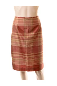 JOSEPHINE CHAUS women’s multicolor plaid silk skirt Sz 10 - Picture 1 of 2