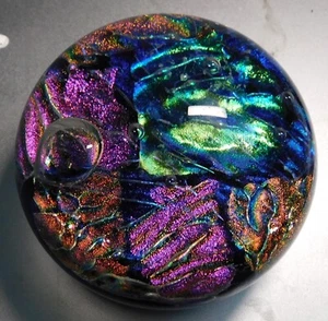 Rebecca Stewart Signed Dated Paperweight 4" diameter - Picture 1 of 2