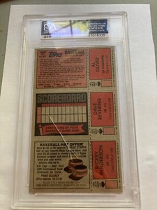 PSA 8 1981 Topps scratch offs Ricky Henderson cracked case and back