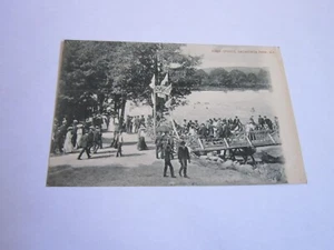De Colección Postal Sacandaga Park NY Victoriano Vestido Muelle/Puente Observación Deportes Acuáticos - Imagen 1 de 11