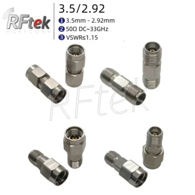 3.5mm To 2.92mm Male Female DC-33GHz RF Microwave Connector MMwave Test Adapter - Image 1 of 4
