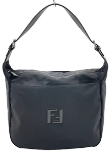 Authentic Fendi FF Logo Nylon Black 13-B 15064 09 Shoulder bag i040243 - Picture 1 of 19