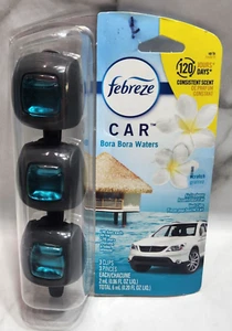 3 Vent Clip Febreze Car Air Freshener Bora Bora Scent .06 oz. Car Vent Clip Pack - Picture 1 of 3