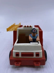 Vintage Fisher Price Husky Helpers Red Little Pumper Fire Truck Vehicle & Figure - Picture 1 of 6