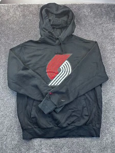 Nike Portland Trail Blazers Black Hoodie Mens Size Large Stain on arm - Picture 1 of 11