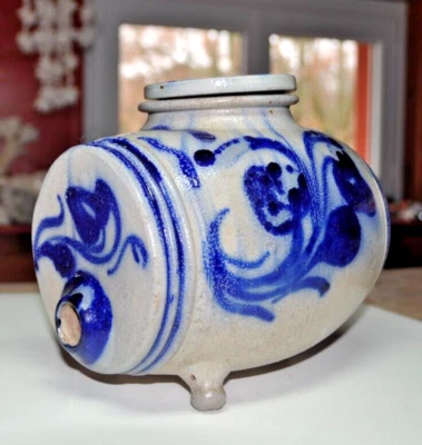 ANCIEN VINAIGRIER EN GRÈS D'ALSACE SOUFFLENHEM BLEU - Photo 1/4