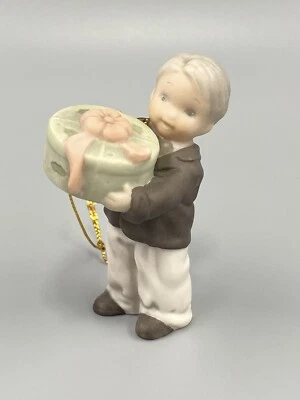 Enesco Vintage 1996 Little Boy Gift Giving Boy 3.5” Figure Verkerke # 201553 - Image 1 of 4