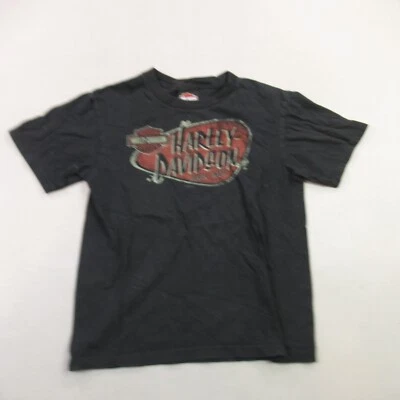 Harley Davidson Shirt Boys Medium Short Sleeve Casual Crew Neck Lightweight - Image 1 of 4
