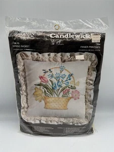 NEW CHARMIN 08-70 SPRING BASKET CANDLEWICKING 2894 PANIER PRINTEMPS PILLOW KIT - Picture 1 of 7