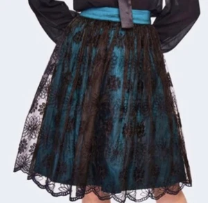 Voodoo Vixen Shannon Lace Overlay Skirtš¦Peacock Blue Brand New With Tags XL - Picture 1 of 8