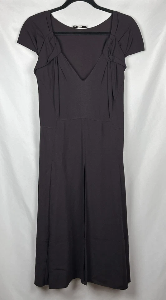 PRADA Sheath Dress 42 US 6-8 Old Money Aesthetic Brown Cap Sleeve Made in Italy - Image 1 of 4