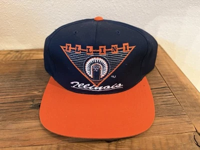 Vintage University Of Illinois Illini Indians Snapback Hat In New Condition - Image 1 of 4