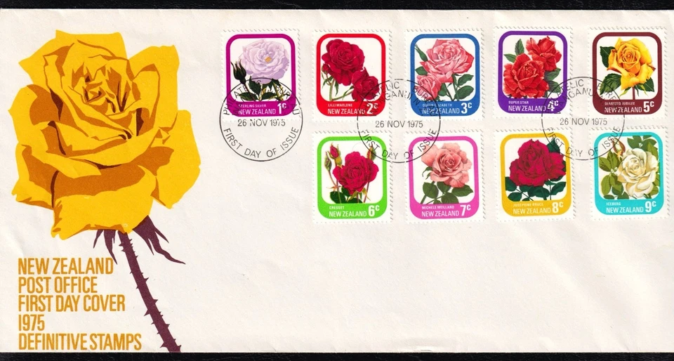 New Zealand 1975 Roses First Day Cover FDC SC 584-592 - Image 1 of 1
