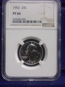 1952 Washington Quarter NGC PF66 Silver Proof Coin 25C - Picture 1 of 2