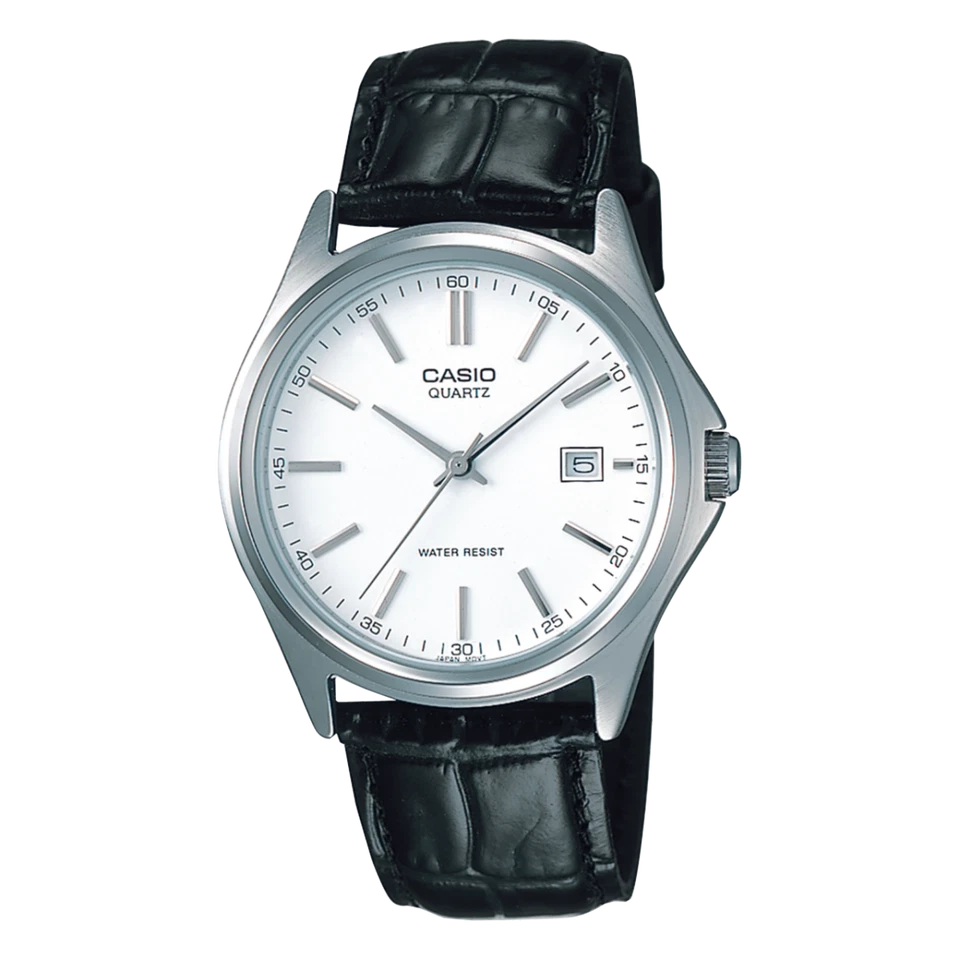 Casio Analog Quartz White Dial Black Leather Men's Watch MTP-1183E-7A - Image 1 of 1