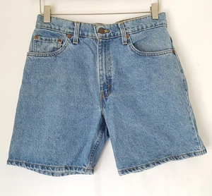 Vtg Levis 550 Jean Shorts Size 9 Relaxed Fit High Rise USA Made Blue Denim Jorts - Picture 1 of 8