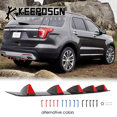 For Ford Explorer st Car Rear Bumper Diffuser Lip Splitter Shark Fins Body Kits - Image 1 of 4