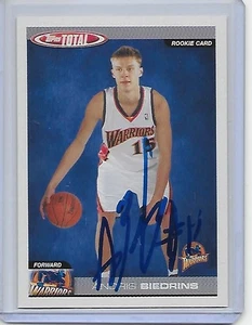 Basketball Card IP auto NBA ANDRIS BIEDRINS Gold St Warriors 2004-05 Topps Total - Picture 1 of 1