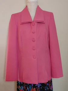 Vintage Tower Hill Pink Polyester Suit Jacket Womens sz 16 Blazer - Picture 1 of 7