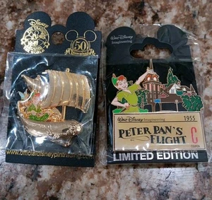 Lot Peter Pan's Flight-C Ticket Disney WDI Pin LE 300; includes PP Flight Gold - Picture 1 of 5