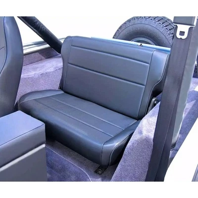 Rugged Ridge Fold & Tumble Black Vinyl Rear Bench Seat for Jeep CJ-5 Wrangler YJ Foto 1 de 3