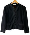 Vintage John Meyer of Norwich Women’s Black Embroidered Jacket Blazer Size 18