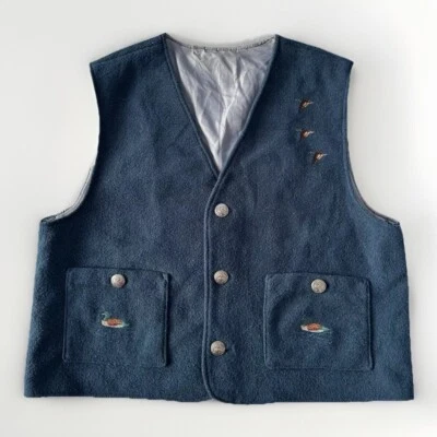 Vintage Embroidered Duck Hunting Vest  Mens Size XL - Image 1 of 4
