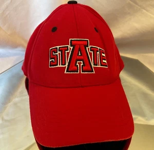 Vintage Arkansas State University A State ASU Ball Cap Hat Red One Size Flex Fit - Picture 1 of 9