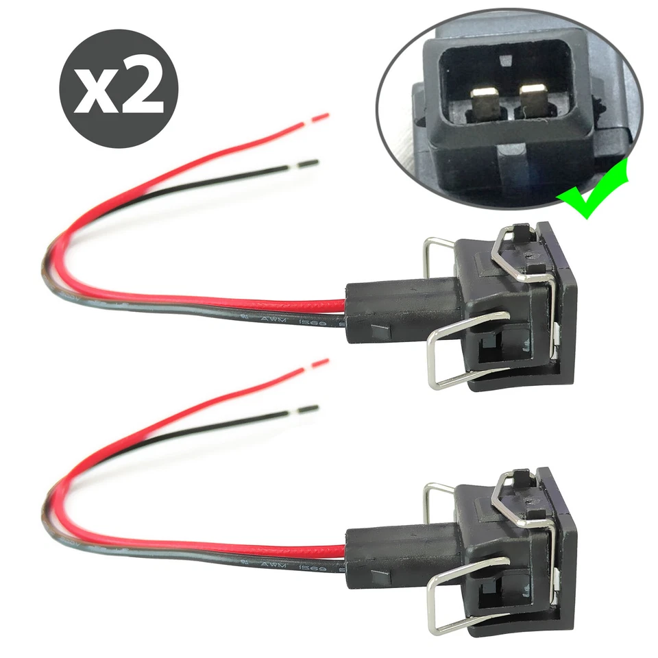 2pcs EV1 Fuel Injector Cold Start Valve Connector Plug For VW Audi Seat Skoda - Image 1 of 4