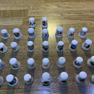 30 Job Lot Of Place Name Porcelain Thimbles - Picture 1 of 5