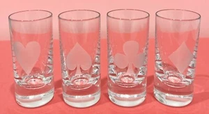 Signed KATE SPADE Lenox GIN RUMMY Pattern CORDIAL / SHOT GLASSES Set of 4 - Picture 1 of 3