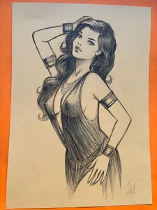 PATURAUD DESSIN  ORIGINAL PIN UP CRAYON SUR PAPIER OCRE 21 X 29 NEUF - Picture 1 of 1