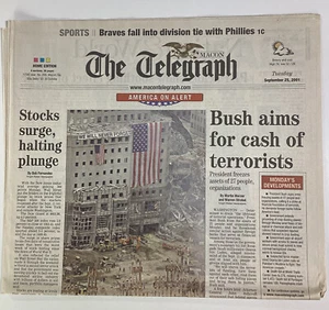 Macon Georgia Telegraph Newspaper Setember 25, 2001 9/11 Never Forget Youmans - Picture 1 of 10
