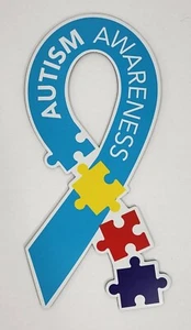 NEW Autism Awareness puzzle pieces ribbon magnetic decal Car Truck Automobile - Picture 1 of 2