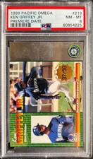 1999 Pacific Omega Ken Griffey Jr. Premiere Date #d /50 PSA 8 - Pop 2