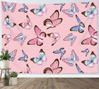 Papillon abstrait coloré sur tapisserie rose pour chambre à coucher salon dortoir