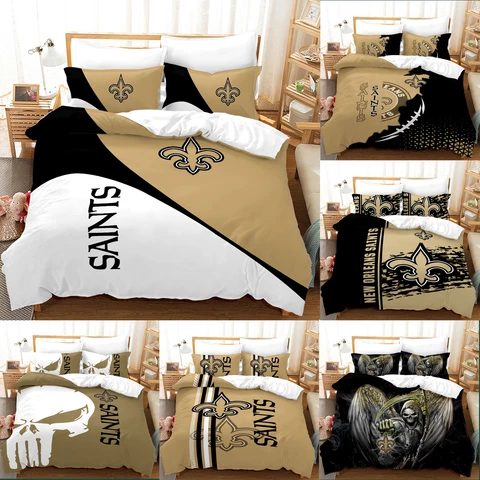 New Orleans Saints 3Pcs Bedding Set Cotton Blend Duvet Quilt Cover Pillowcase Cover