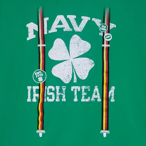 Champion T Shirt US Navy Irish Team XXL 2X Suspenders 4 Leaf Clover Cover