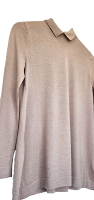 COS Long Sleeve Knit Tunic Jumper in Blush Pink Wool, Size XS - Image 1 of 4