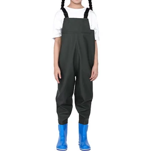 Kid Waterproof Chest Waders Bootfoot Hunting Pants Youth Children Fishing Waders - Picture 1 of 12