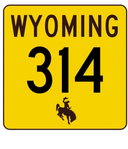Wyoming Highway 314 Sticker R3505 Highway Sign  - Picture 1 of 1