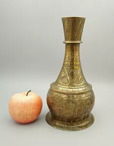 Antigua base de cachimba de metal de latón de Oriente Medio de 25 cm de altura - Imagen 1 de 13