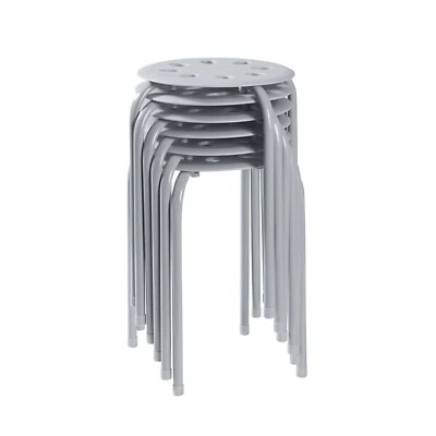 6x Portable Plastic Stack Stools Round Classroom Stools Chairs for Students Kids - Image 1 of 4