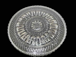 "Plato de vela para pasteles Sunburst de 9"" con corte de cristal de plomo hermosa decoración" - Imagen 1 de 3
