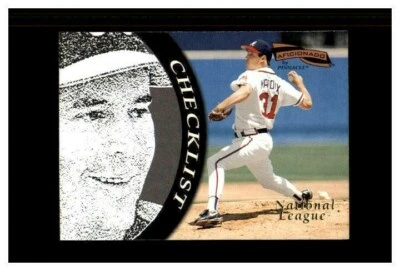 1996 PINNACLE AFICIONADO GREG MADDUX BRAVES CHECKLIST CARD #199  - Image 1 of 2