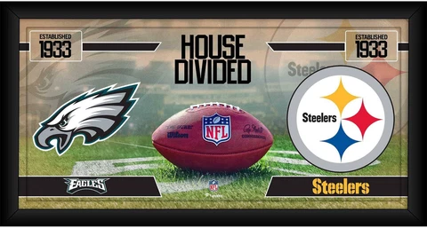 Philadelphia Eagles vs Pittsburgh Steelers Frmd 10" x 20" House Divided Collage Cover