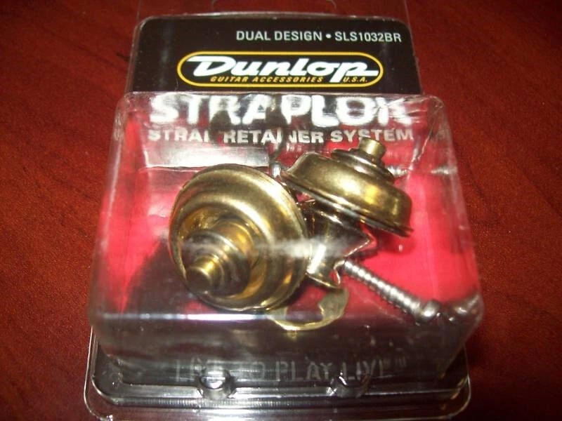 NOVO - Dunlop Dual Design Straplok Strap Lock System - BRASS, SLS1032BR - Imagem 1 de 1