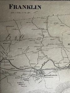 Middleburg Paxtonville Snyder Cty, Pa, 1868 Map with Landowners Names Shown - Picture 1 of 2